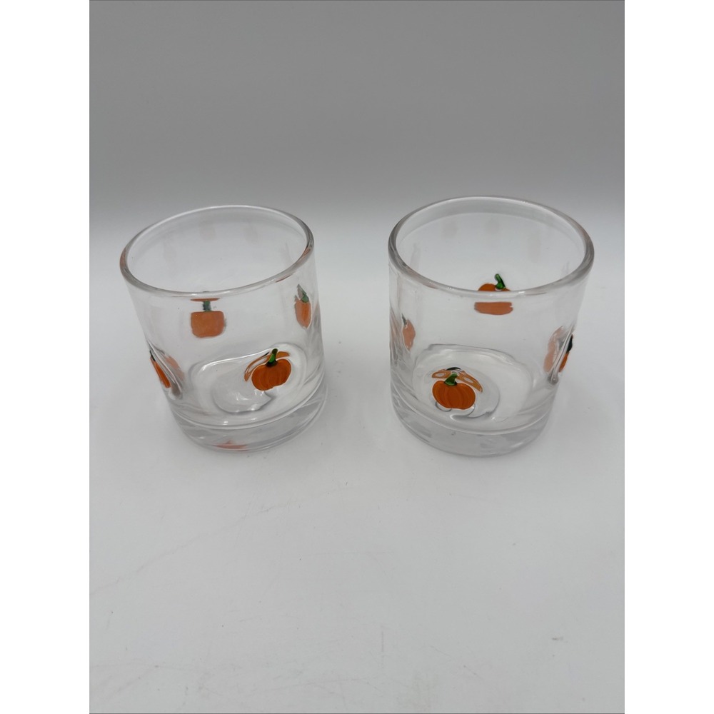 Robert Stanley Fall Classics Pumpkin Icons Glasses Set of 2 Hobby Lobby NEW
